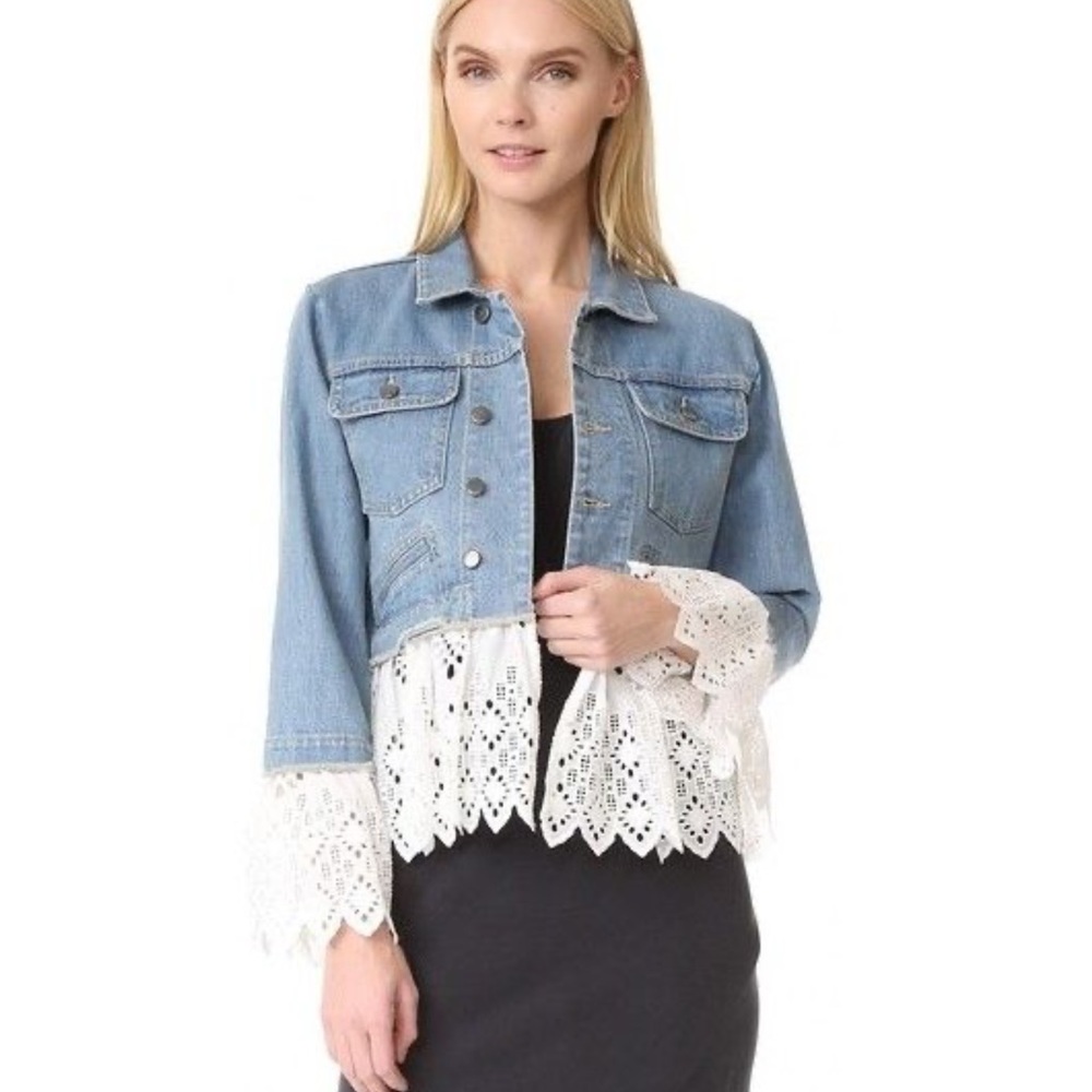 SEA NEW YORK- DENIM & EYELET TRIM JACKET - xs - NWTags